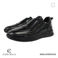 CarlaRicci 055.168 fekete krokko slipon cipő 