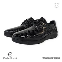 CarlaRicci G028-608 fekete krokko cipő 