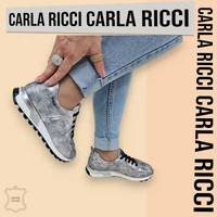 Carla Ricci ezüst bőr sportcipő, sneaker