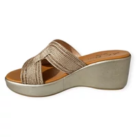 Lola Peres rose-arany papucs