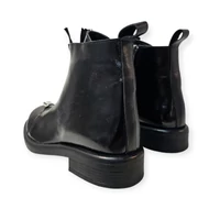 Carla Ricci fekete bőr női bokacsizma