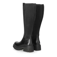 Bioeco fekete bőr női lovagló csizma 