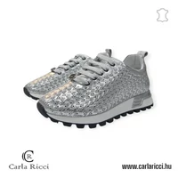 Carla Ricci ezüst perforált sportcipő