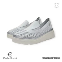 Carla Ricci fehér-ezüst slipon