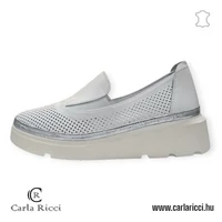 Carla Ricci fehér-ezüst slipon