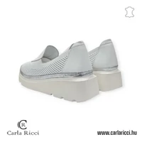Carla Ricci fehér-ezüst slipon