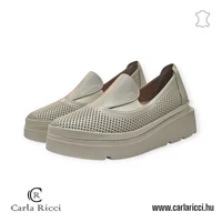 Carla Ricci fehér-ezüst slipon
