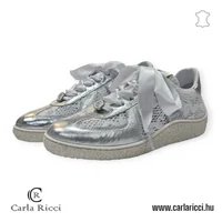Carla Ricci ezüst csipkés sportcipő