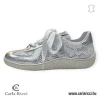 Carla Ricci ezüst csipkés sportcipő