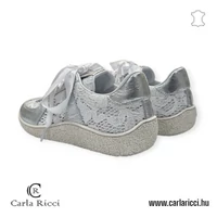 Carla Ricci ezüst csipkés sportcipő
