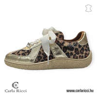 Carla Ricci arany-ocelot  csipkés sportcipő