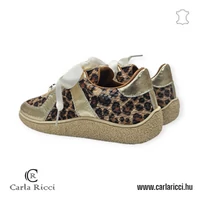 Carla Ricci arany-ocelot  csipkés sportcipő