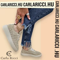Carla Ricci bézs fonott sportcipő