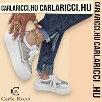 Carla Ricci fehér-ezüst sportcipő