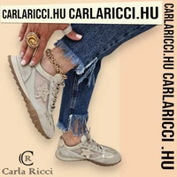 Carla Ricci bézs perforált sportcipő