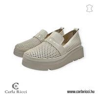 Carla Ricci fehér-ezüst slipon