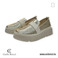 Carla Ricci fehér-ezüst slipon