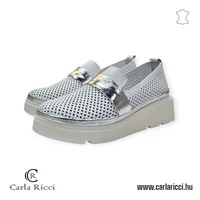 Carla Ricci fehér-ezüst slipon