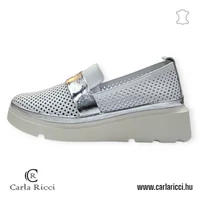 Carla Ricci fehér-ezüst slipon