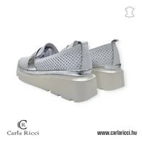 Carla Ricci fehér-ezüst slipon