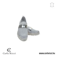 Carla Ricci fehér-ezüst slipon