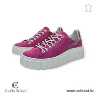 Carla Ricci fuxia bőr sportcipő, sneaker