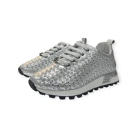 Carla Ricci ezüst bőr sportcipő, sneaker