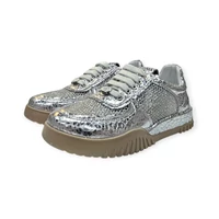 Carla Ricci ezüst bőr sportcipő, sneaker