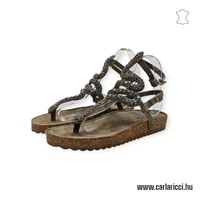 Taupe kígyó mintás saru M38