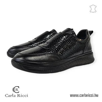 CarlaRicci 055.168 fekete krokko slipon cipő 