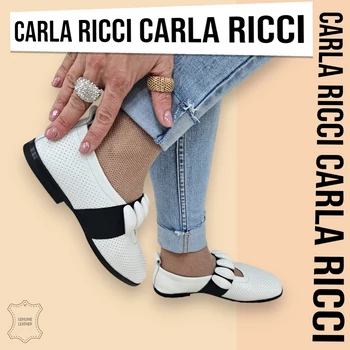Carla Ricci 728-830 fehér balerina cipő 