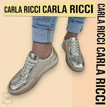 Carla Ricci arany bőr sportcipő, sneaker