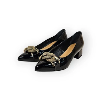 Edeo 4196 fekete lakkbőr női cipő 