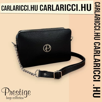 Prestige fekete keresztpántos táska