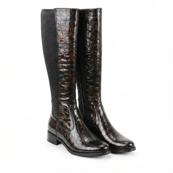 Bioeco barna bőr női lovagló csizma 