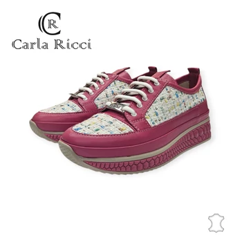 Carla Ricci fuxia bőr sportcipő, sneaker