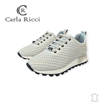 Carla Ricci bézs bőr sportcipő, sneaker