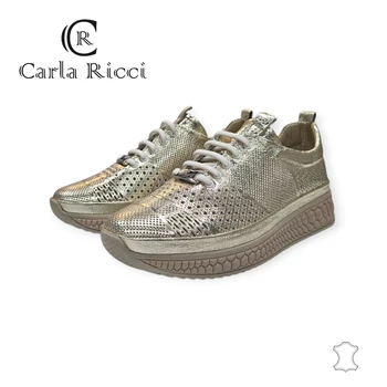 Carla Ricci arany bőr sportcipő, sneaker