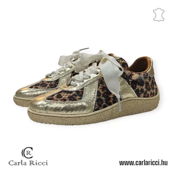 Carla Ricci arany-ocelot  csipkés sportcipő