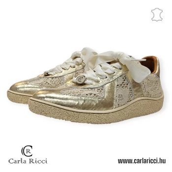 Carla Ricci arany  csipkés sportcipő