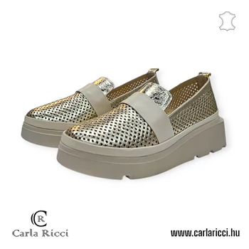 Carla Ricci fehér-ezüst slipon