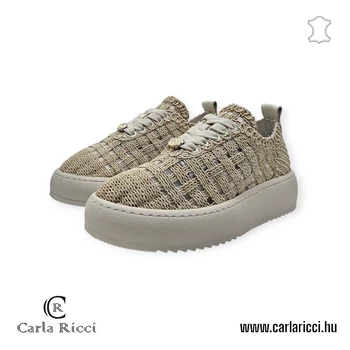 Carla Ricci bézs fonott sportcipő