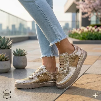 Carla Ricci arany bőr sportcipő, sneaker