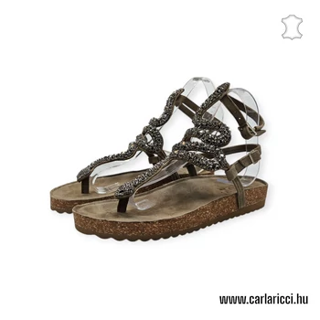 Taupe kígyó mintás saru M38