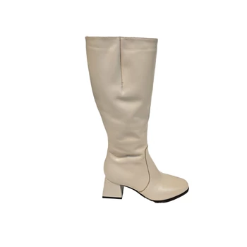 Sala bézs bőr elegáns női csizma 