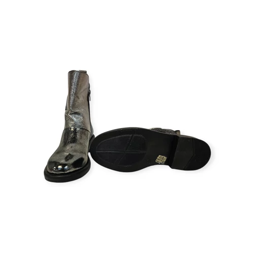 Carla Ricci ezüst bőr női bokacsizma