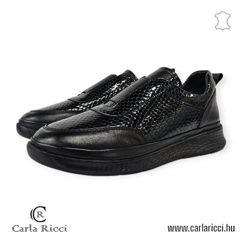 CarlaRicci 055.168 fekete krokko slipon cipő 