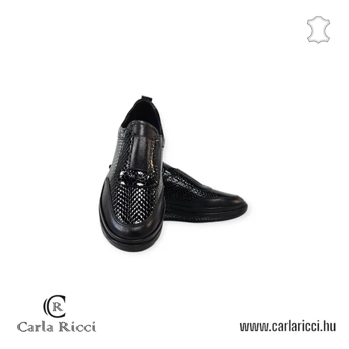 CarlaRicci 055.168 fekete krokko slipon cipő 