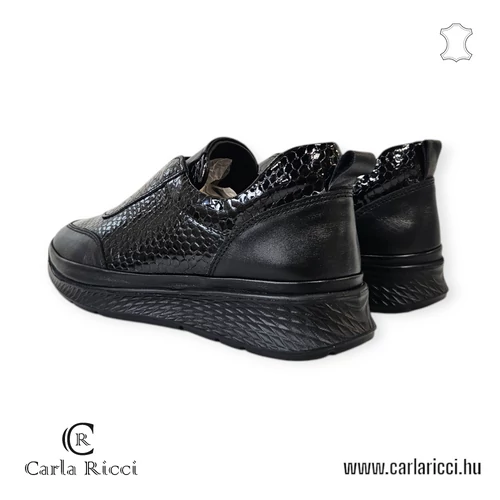 CarlaRicci 055.168 fekete krokko slipon cipő 