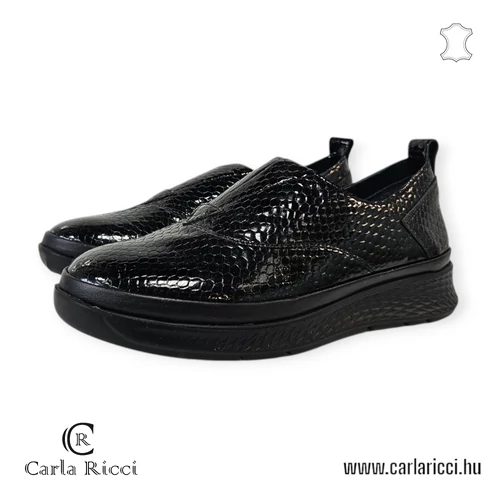CarlaRicci 055.55 fekete krokko slipon cipő 